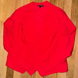 Bright Red Open Front Blazer